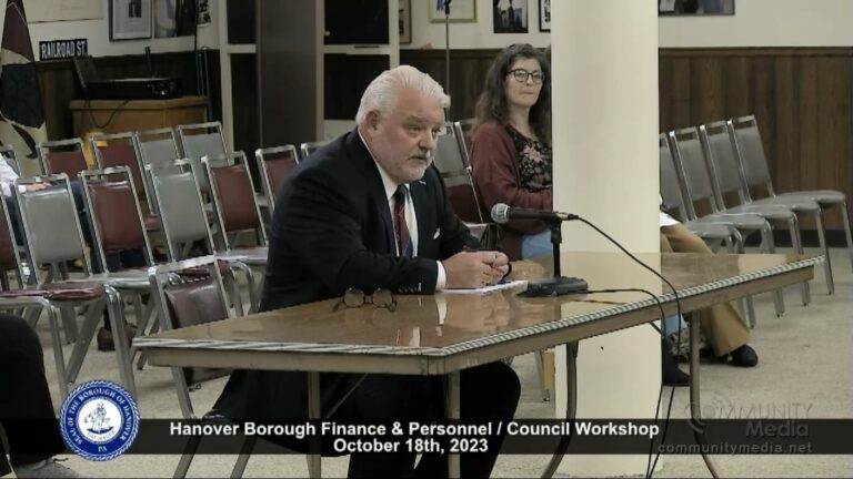 Hanover Borough Finance & Personnel / Council Workshop – 10/18/2023