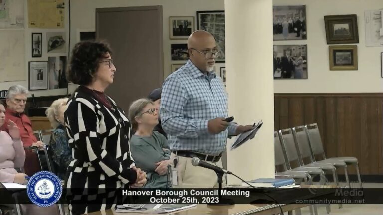 Hanover Borough Council Meeting – 10/25/2023
