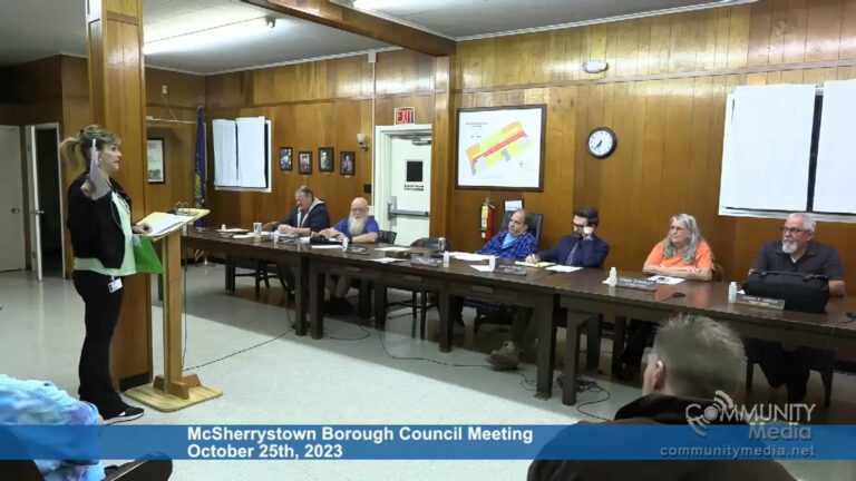 McSherrystown Borough Council Meeting – 10/25/2023