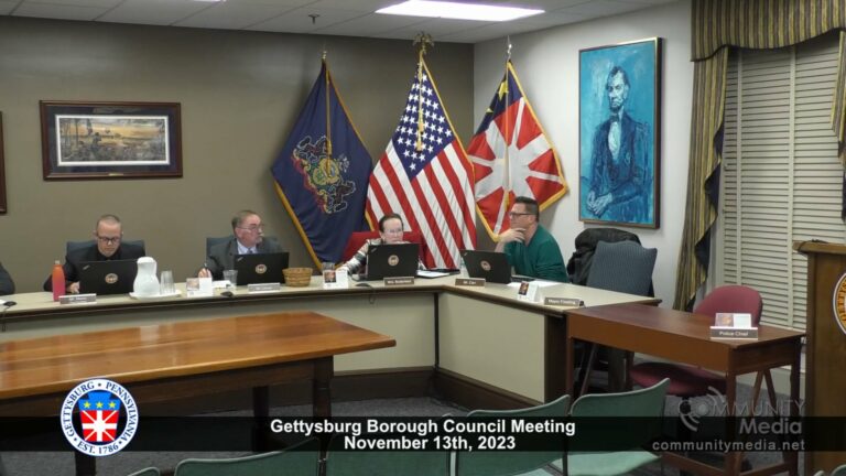 Gettysburg Borough Council Meeting – 11/13/2023