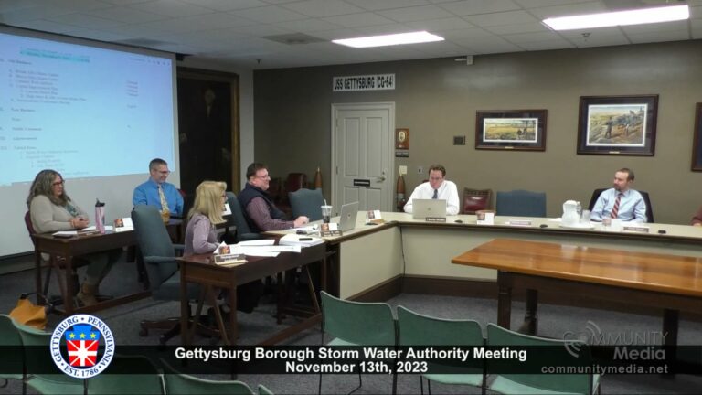Gettysburg Storm Water Authority Meeting – 11/13/2023