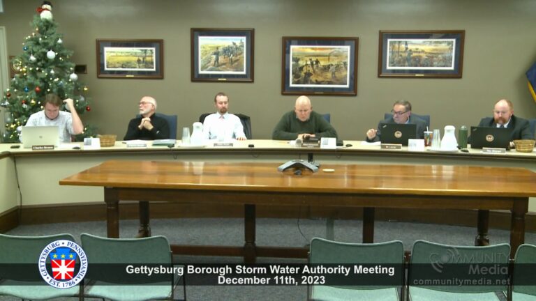 Gettysburg Borough Storm Water Authority Meeting – 12/11/2023