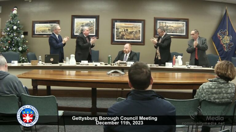 Gettysburg Borough Council Meeting – 12/11/2023