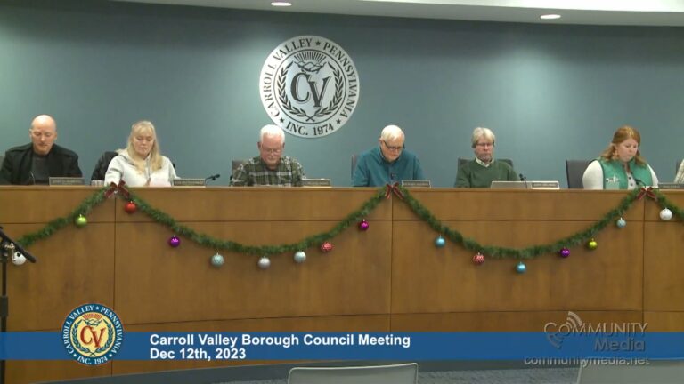 Carroll Valley Borough Council Meeting – 12/12/2023