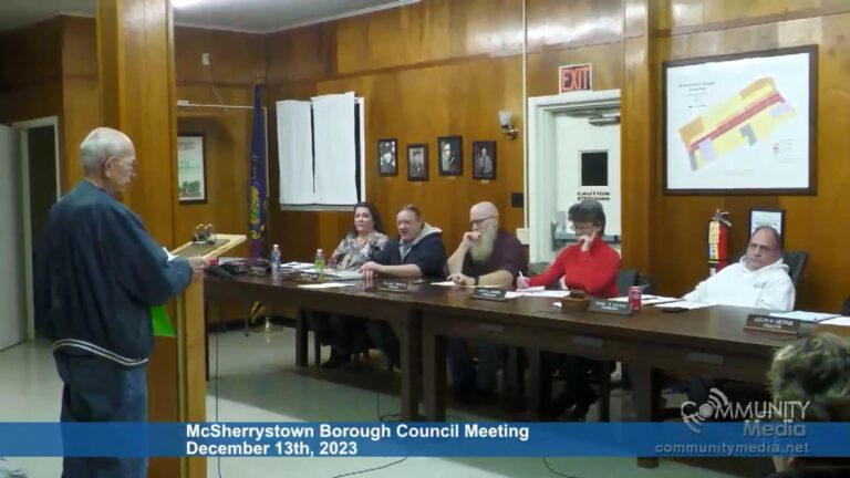 McSherrystown Borough Council Meeting – 12/13/2023