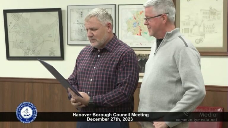 Hanover Borough Council Meeting – 12/27/2023