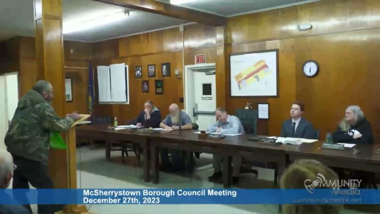 McSherrystown Borough Council Meeting – 12/27/2023