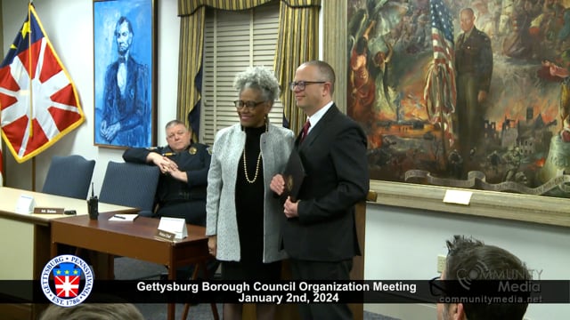 Gettysburg Borough Council Organization Meeting 1/2/2024