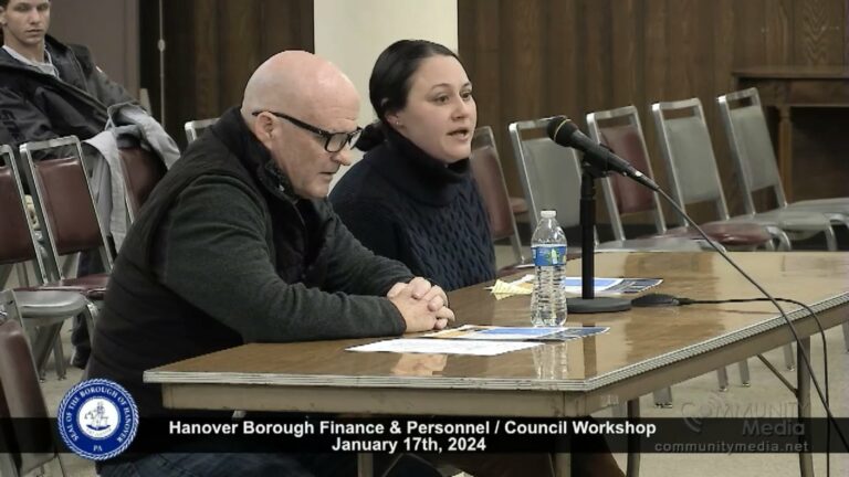 Hanover Borough Finance & Personnel / Council Workshop – 1/17/2024
