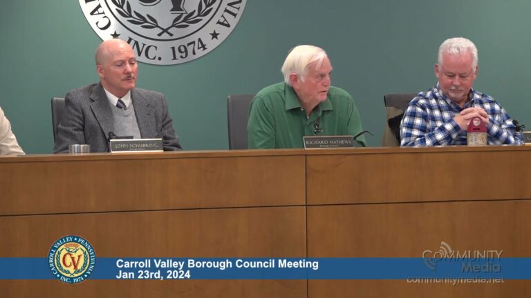 Carroll Valley Borough Council Meeting – 01/23/2024