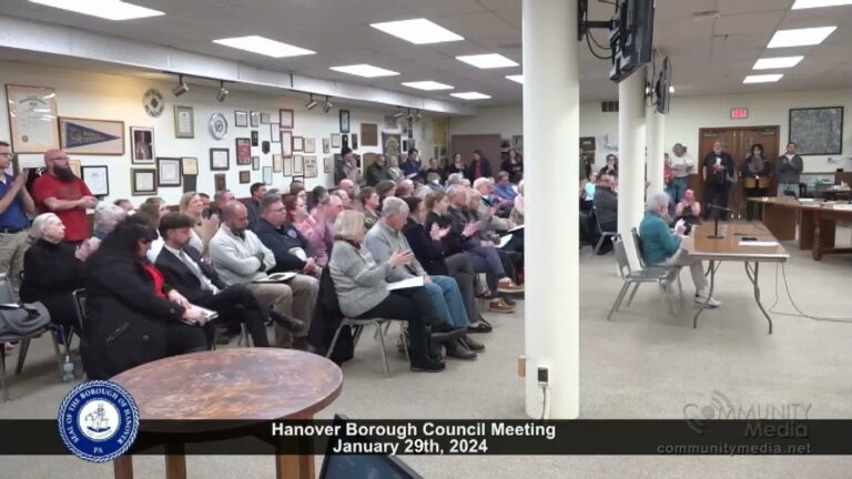 Hanover Borough Council Meeting – 1/29/2024