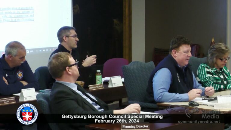 Gettysburg Borough Council Special Meeting – 2/26/2024