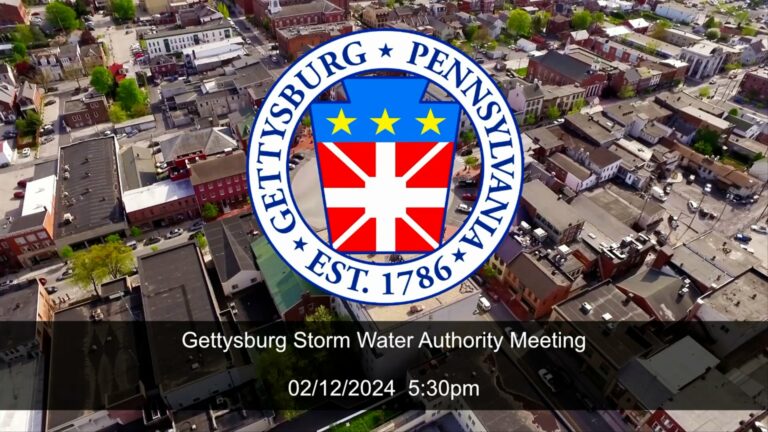 Gettysburg Storm Water Authority Meeting – 02/12/2024