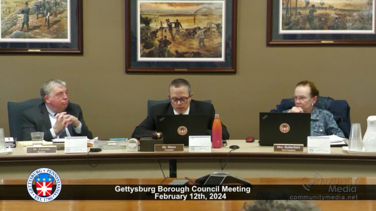 Gettysburg Borough Council Meeting – 02/12/2024