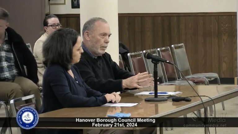 Hanover Borough Council Finance & Personnel Committee & Council Workshop Meeting – 2/21/2024