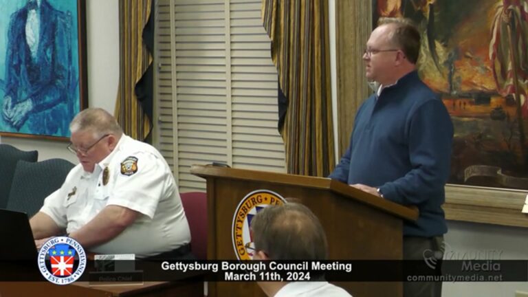 Gettysburg Borough Council Meeting – 3/11/2024