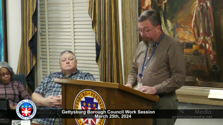 Gettysburg Borough Council Work Session – 03/25/2024
