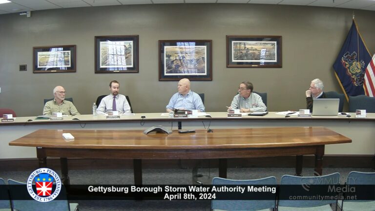 Gettysburg Storm Water Authority Meeting – 4/8/2024