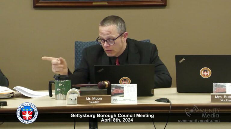 Gettysburg Borough Council Meeting – 4/8/2024
