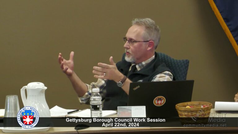 Gettysburg Borough Council Work Session – 4/22/2024