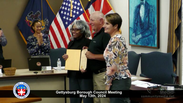 Gettysburg Borough Council Meeting – 5/13/2024