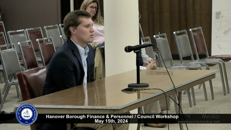 Hanover Borough Finance & Personnel / Council Workshop – 5/15/2024