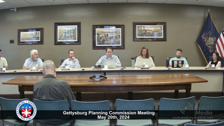 Gettysburg Planning Commission Meeting – 05/20/2024