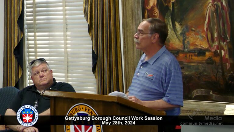 Gettysburg Borough Council Work Session – 05/28/2024