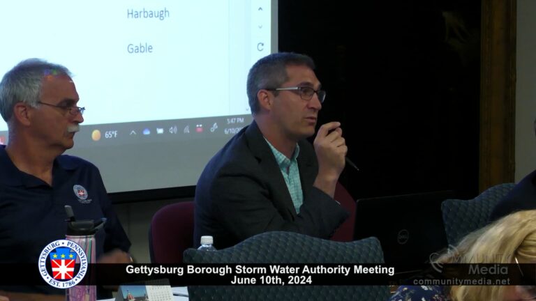 Gettysburg Borough Storm Water Authority Meeting – 06/10/2024