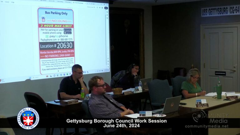 Gettysburg Borough Council Workshop Meeting – 06/24/2024