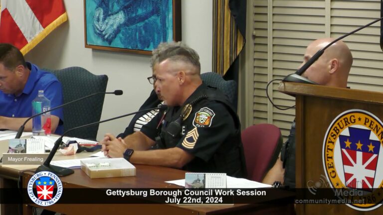 Gettysburg Borough Council Work Session – 7/22/2024