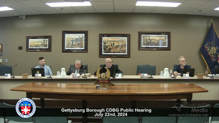 Gettysburg Borough CDBG Public Hearing – 7/22/2024