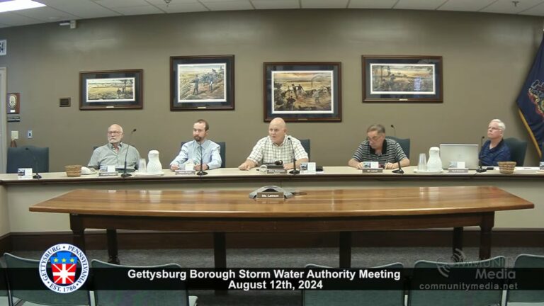Gettysburg Storm Water Authority Meeting – 8/12/2024