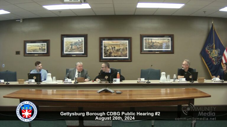 Gettysburg Borough CDBG Public Hearing #2 – 8/26/2024
