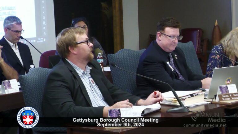 Gettysburg Borough Council Meeting – 09/09/2024