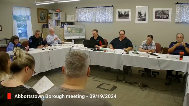 Abbottstown Borough Council Meeting – 09/19/2024