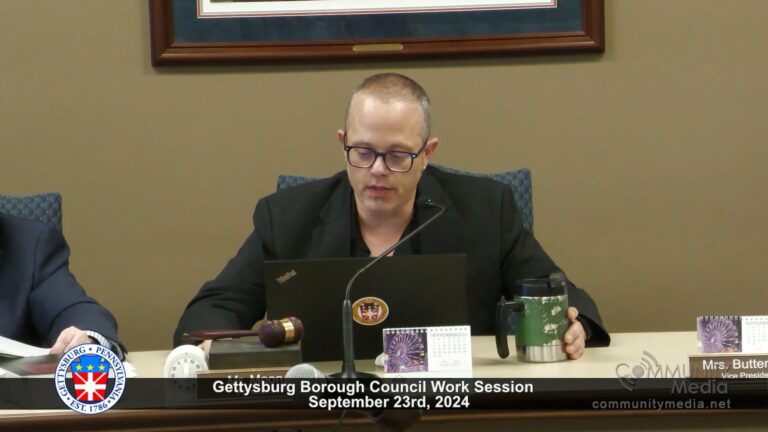Gettysburg Borough Council Work Session – 09/23/2024