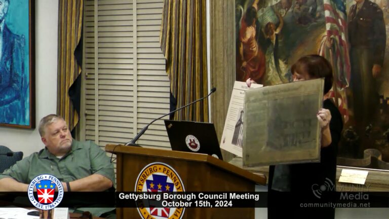 Gettysburg Borough Council Meeting – 10/15/2024