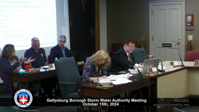 Gettysburg Borough Storm Water Authority Meeting – 10/16/2024