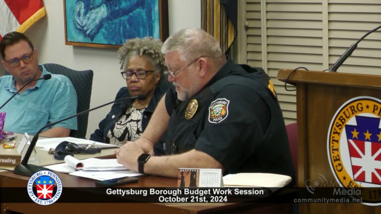 Gettysburg Borough Budget Work Session – 10/21/2024