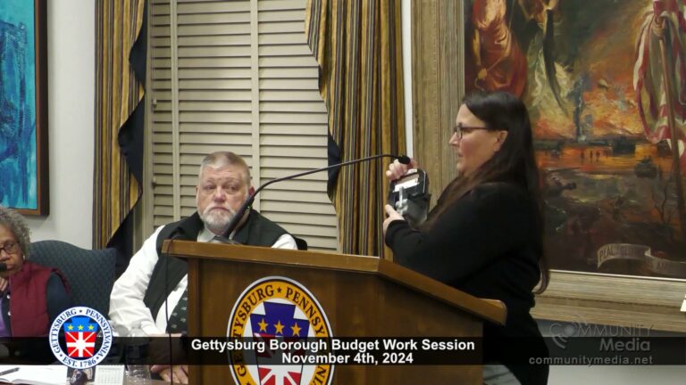 Gettysburg Borough Budget Work Session – 11/04/2024