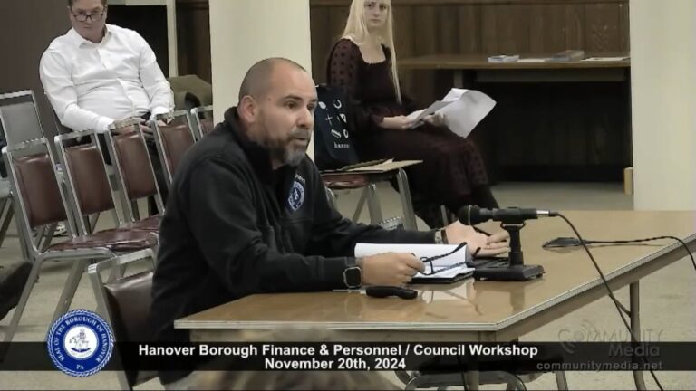 Hanover Borough Finance & Personnel  Council Workshop – 11/20/2024