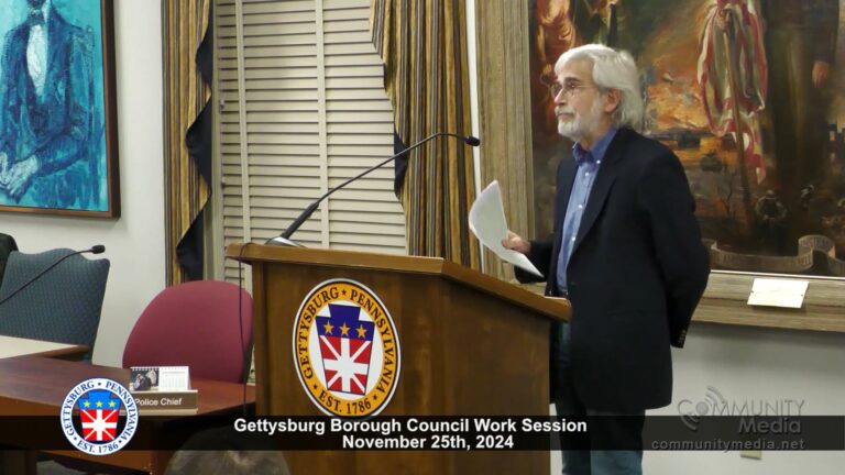 Gettysburg Borough Council Work Session – 11/25/2024