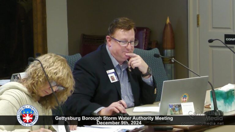 Gettysburg Storm Water Authority Meeting – 12/09/2024