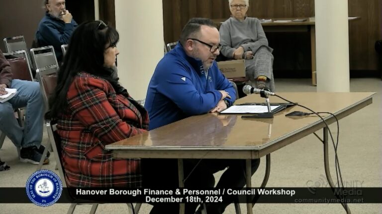 Hanover Borough Finance & Personnel/Council Workshop – 12/18/2024