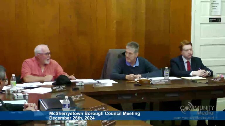 McSherrystown Borough Council Meeting – 12/26/2024