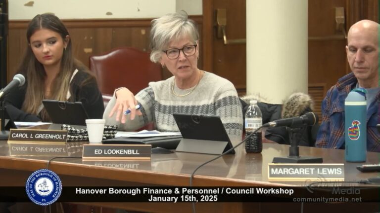 Hanover Borough Finance & Personnel / Council Workshop – 1/15/2025