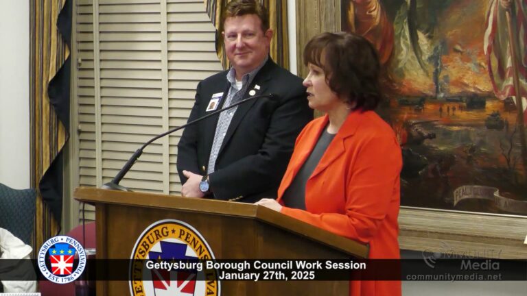 Gettysburg Borough Council Work Session – 01/27/2025