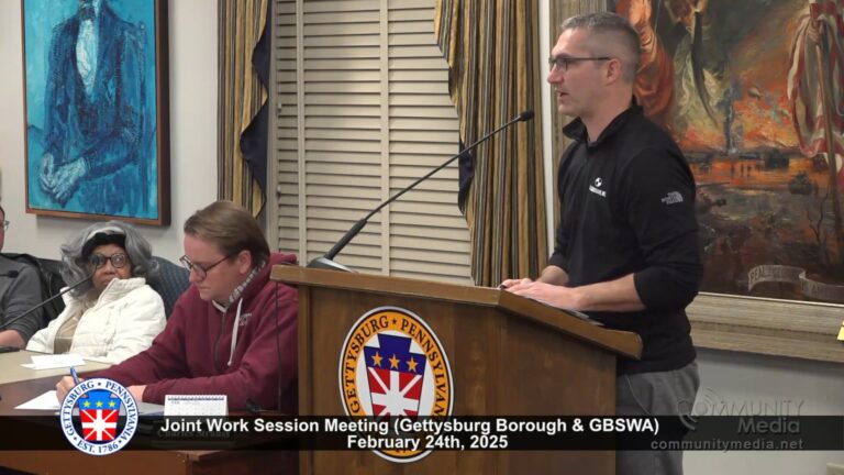Joint Work Session Meeting (Gettysburg Borough Council & Storm Water Authority) – 02/24/2025