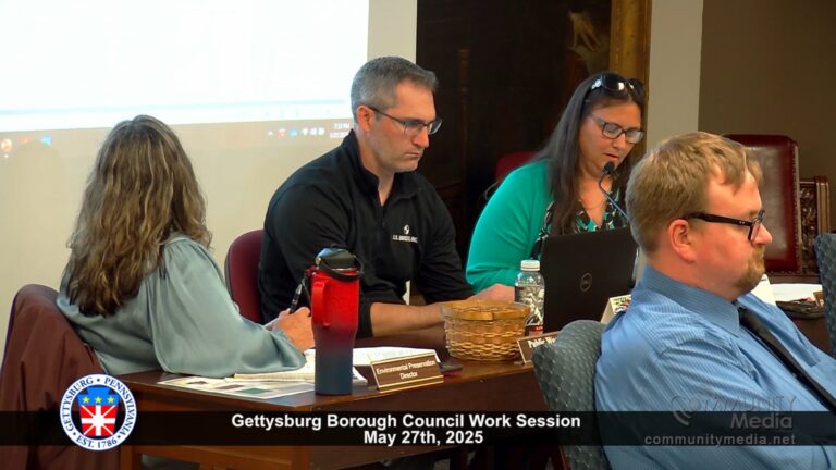 Gettysburg Borough Council Work Session – 05/27/2025